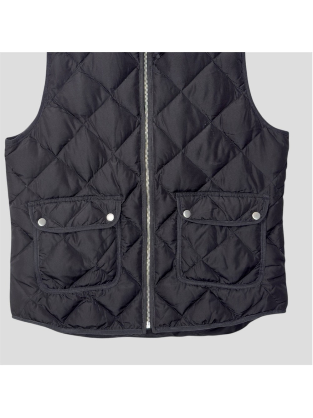 90s Woolrich Black Diamond Quilted Down Equestrian Vest Women's L Fits M - Picture 3 of 11